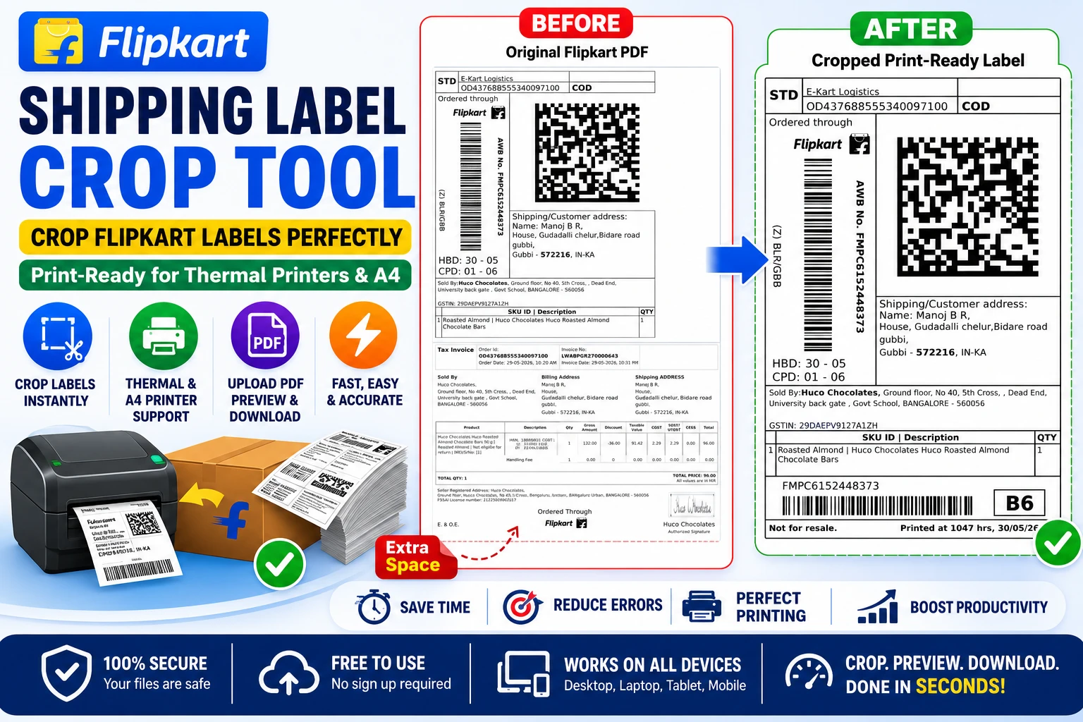 Label Crop Flipkart Shipping Label Crop Tool – Crop Labels for Thermal Printers