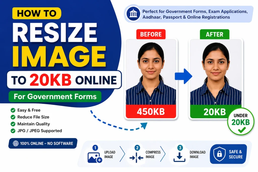 How to resize image to 20KB online for government forms and exam applications